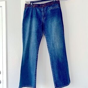 LAUREN RALPH LAUREN JEANS in great condition. Suede leather waist, stretch.